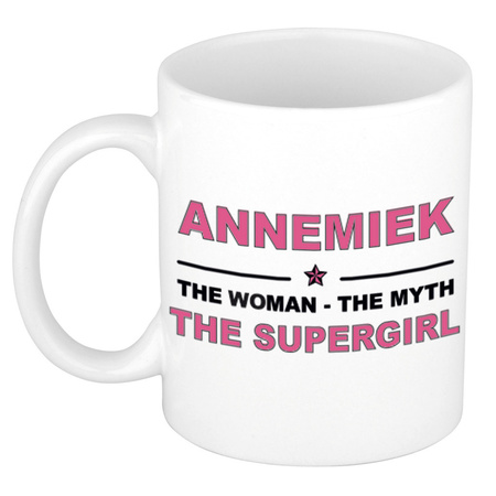 Annemiek The woman, The myth the supergirl cadeau koffie mok / thee beker 300 ml