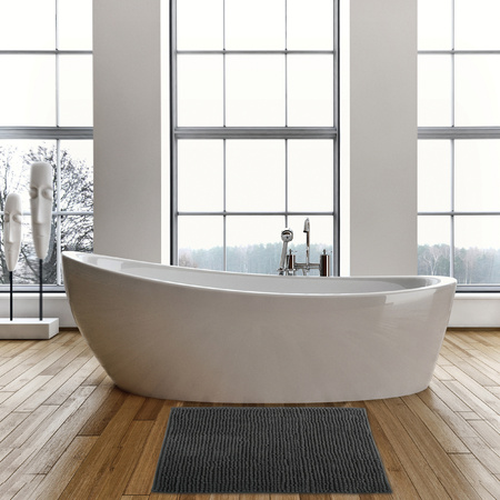 Badkamerkleedje/badmat tapijt voor op de vloer grijs 40 x 60 cm
