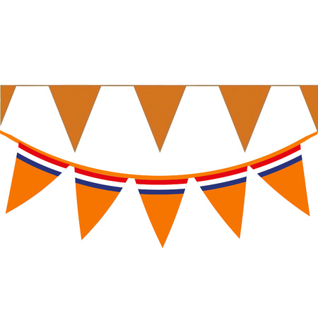 Bellatio Decorations - Oranje Holland vlaggenlijnen - 6x stuks van 10 meter - 2 soorten