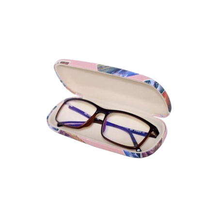 Brillenkoker/brillen opberghoes Holiday - hard kuststof - lichtroze - zonnebril hoes