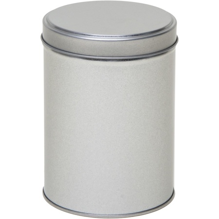 Gift silver round storage tin 40 years 13 cm