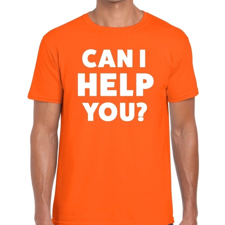 Can i help you beurs/evenementen t-shirt oranje heren