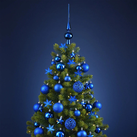 Compleet kerstversiering/kerstballen pakket 111-delig blauw 