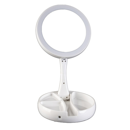 Make-up mirror with LED light doublesided
