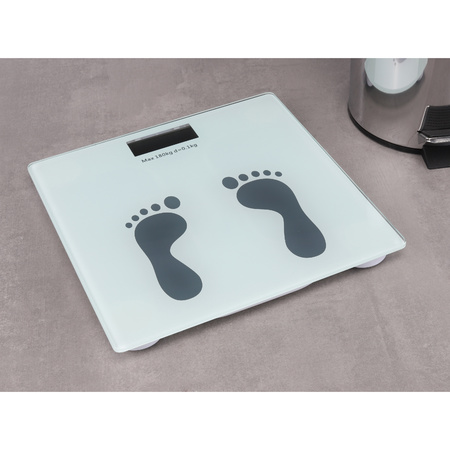 Digital personal scale glass with footprints