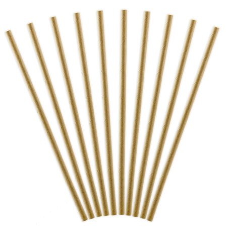 10x Paper straws natural 19,5 cm