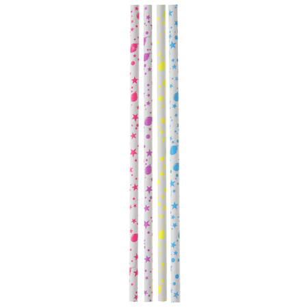 20x Paper straws multicolor 19,5 cm