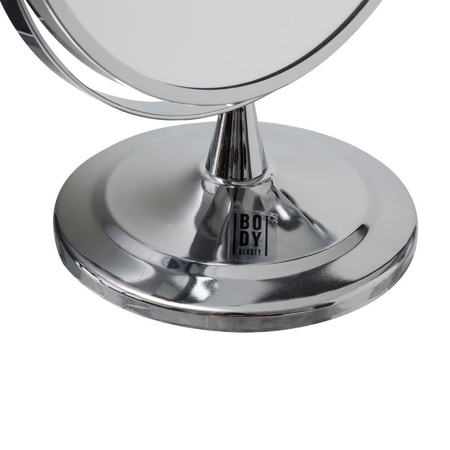 Dubbele make-up spiegel/scheerspiegel op voet 17 x 23 cm zilver