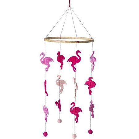 Flamingo thema baby mobiel/boxmobiel 45 cm kinderkamer decoratie