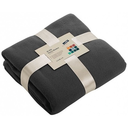 Fleece blanket/plaid dark grey 130 x 170 cm