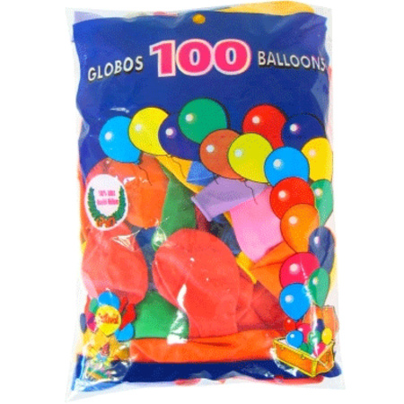 100 Coloured balloons and pump