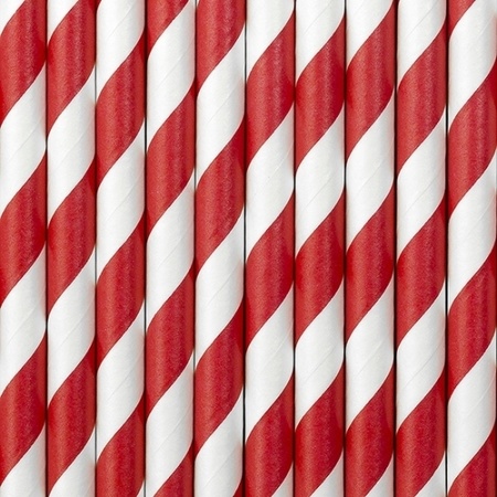 Striped straws red and white