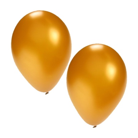 90x stuks party ballonnen wit en goud 27 cm