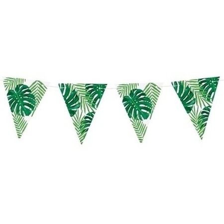 Green jungle/Hawaiian theme party flagline 1,5 meter