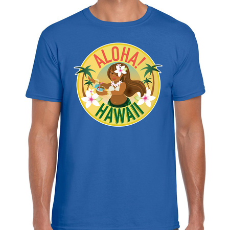 Hawaii Party t-shirt / shirt Aloha Hawaii blue for men