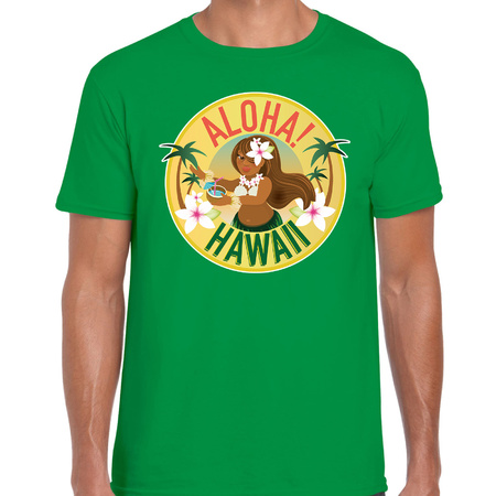 Hawaii Party t-shirt / shirt Aloha Hawaii green for men