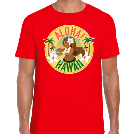 Hawaii Party t-shirt / shirt Aloha Hawaii red for men