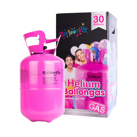 30x Helium balloons black/white 27 cm + helium tank/cilinder