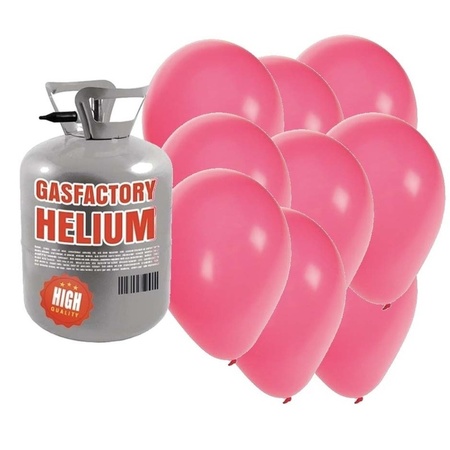 Helium tank with 30 pink balloons