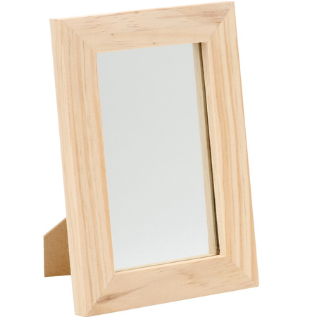 Wood mirror 13,5 x 19,5 cm DIY arts and crafts materials