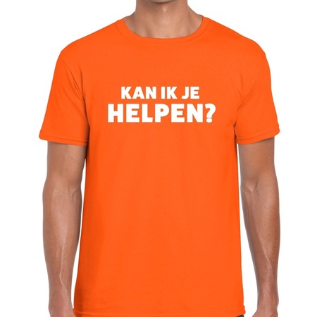 Kan ik je helpen beurs/evenementen t-shirt oranje heren