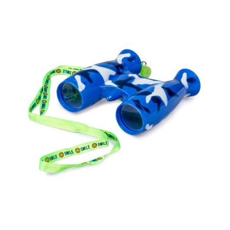 Kinder speelgoed verrekijker blauw voor peuters 9 cm