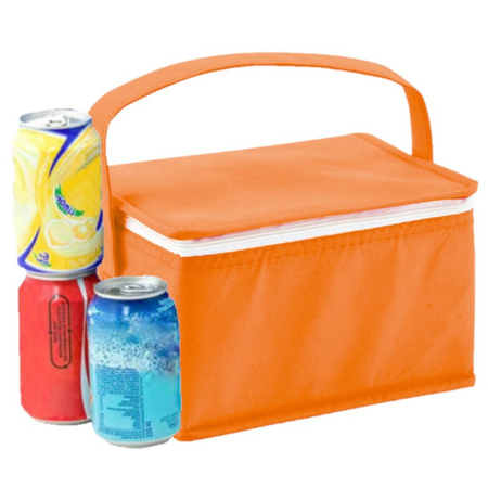 Small cooler bag for lunch orange 20 x 14 x 13 cm 3.5 liters