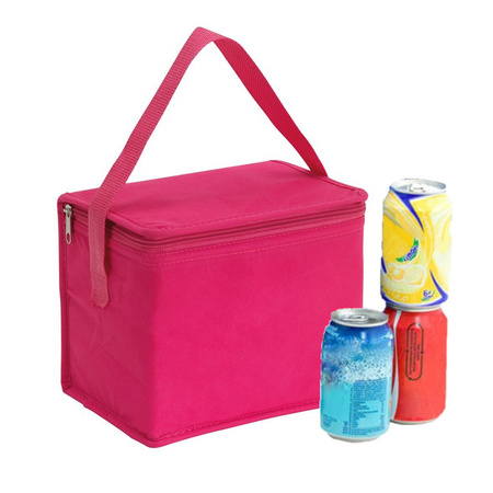 Small cooler bag for lunch pink 20 x 13 x 17 cm 4.5 liters