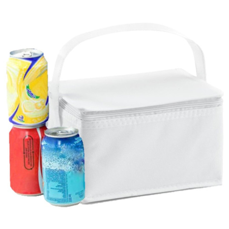 Small cooler bag for lunch white 20 x 14 x 13 cm 3.5 liters