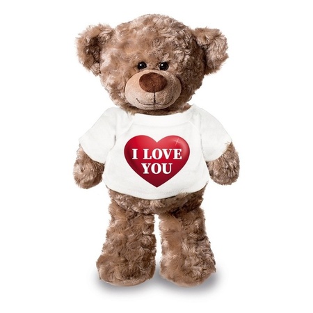 Pluche I love you teddybear heart 24 cm 