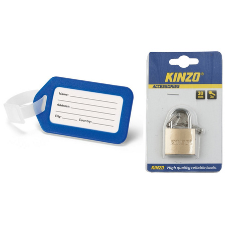 Koffer label/bagage label plastic blue incl. padlock