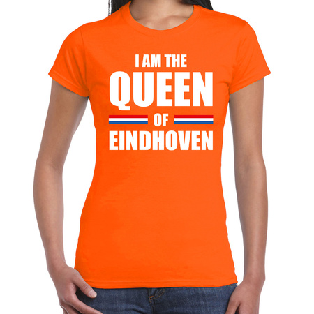 Kingsday t-shirt I am the Queen of Eindhoven orange for women