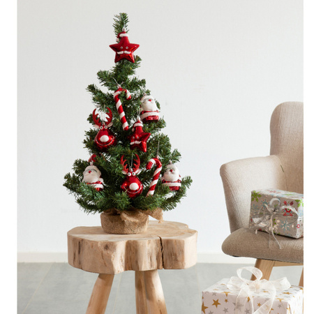 Kunstboom/kunst kerstboom inclusief kerstversiering 60 cm