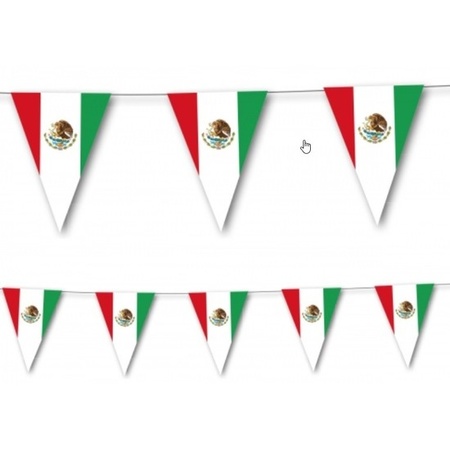 Landen vlaggen versiering set - Mexico - Vlag 90 x 150 cm en vlaggenlijn 3.5 meter