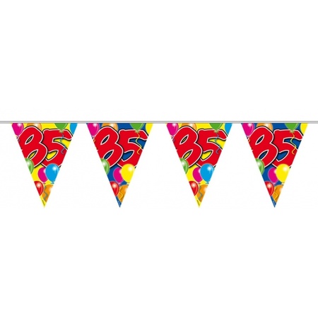 Birthday deco set 85 years 50x balloons and 2x bunting flags 10 meters