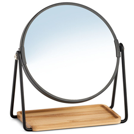 Make-up mirror metal/bamboo 17,5 x 20,5 cm
