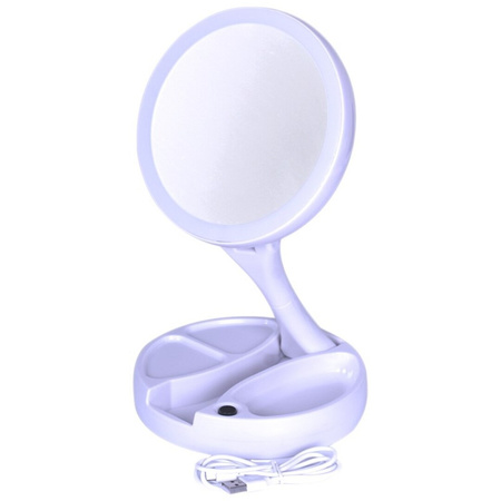 Make up mirror fodable with LED light 16 cm