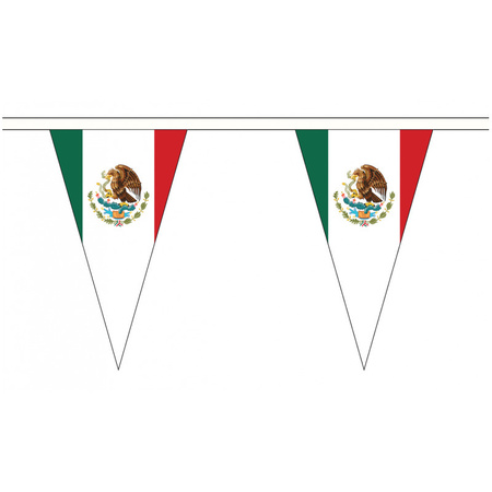 Landen vlaggen versiering set - Mexico - Vlag 90 x 150 cm en vlaggenlijn 5 meter