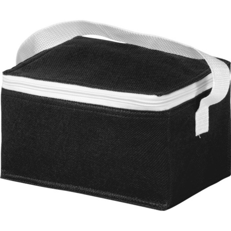 Mini koeltas zwart/wit 20 cm voor 6/sixpack blikjes 3,5 lit