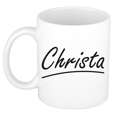 Name mug Christa with elegant letters 300 ml