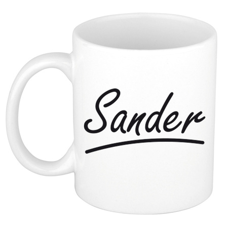 Name mug Sander with elegant letters 300 ml