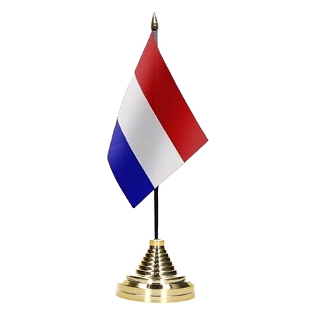 Nederland tafelvlaggetje - 10x - 10 x 15 cm - met standaard - polyester stof