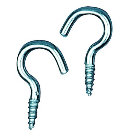 pack of 24 pc curved screw hooks galvanized 20 mm