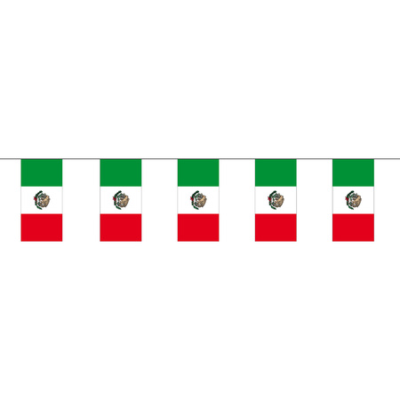 Bellatio Decorations - Vlaggen versiering set - Mexico - Vlag 90 x 150 cm en vlaggenlijn 4 meter