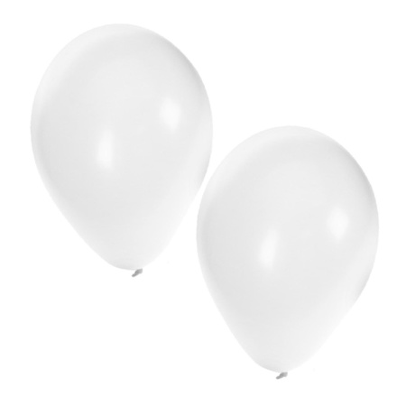 30x Helium ballonnen zwart/wit 27 cm + helium tank/cilinder