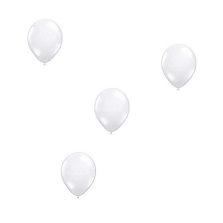 50x Ballonnen - 27 cm -  blauw / witte versiering