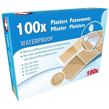 Bandaids waterproof different types/sizes 100 pcs