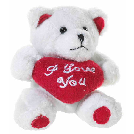 Plush bear 10 cm with I love you heart