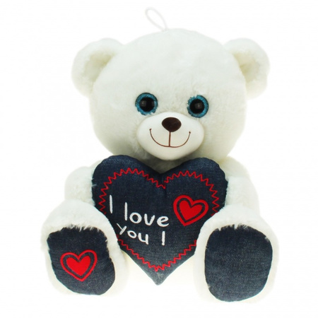 Plush white bear i love you 25 cm toy