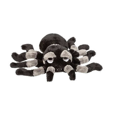 Pluche zwart/grijze spin knuffel 13 cm speelgoed